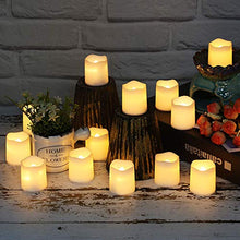 Load image into Gallery viewer, Flameless Votive Candles,Flameless Flickering Electric Fake Candle,Pack of 24,Battery Operated LED Tea Lights in Warm White for Wedding,Table,Festival Celebration,Halloween,Christmas Decorations

