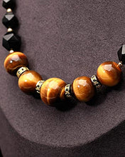 Load image into Gallery viewer, Jewever Tiger Eye and Black obsidian Crystal Necklaces for Women Energy Gemstone Healing Crystal Necklace Beads Natural Stone Mens Necklaces Unisex
