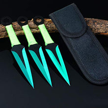 Load image into Gallery viewer, Tactical Knife Survival Knife Hunting Knife 6.75" Ninja Kunai Throwing Knives Set Fixed Blade Knife Razor Sharp Edge Camping Accessories Survival Kit Tactical Gear 73888 (Green)
