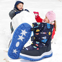 Load image into Gallery viewer, CIOR Winter Snow Boots for Boy and Girl Outdoor Waterproof with Fur Lined(Toddler/Little Kids) U120WXZ014-Space blue-23
