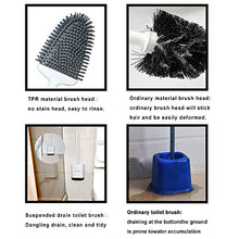Load image into Gallery viewer, Sellemer Toilet Brush and Holder Set for Bathroom, Flexible Toilet Bowl Brush Head with Silicone Bristles, Compact Size for Storage and Organization, Ventilation Slots Base (White)
