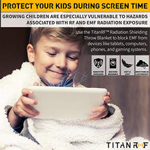 Load image into Gallery viewer, Mission Darkness TitanRF Radiation Shielding Throw Blanket - 50" x 60" (127cm x 152cm) Ultra-Soft Reversible Gray and White Design with EMF Radiation Protection
