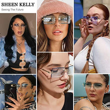 Load image into Gallery viewer, Square Ultra-Small Frame sunglasses for Women Men Rectangle Retro see through lens rimless sunglasses
