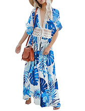 Load image into Gallery viewer, Bsubseach Long Swimsuit Cover Up Summer Kimono Short Sleeve Beach Open Front Cardigan Cover Ups for Women Green
