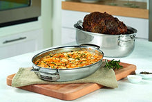 Load image into Gallery viewer, Viking 3-Ply Stainless Steel Oval Roaster with Metal Induction Lid and Rack, 8.5 Quart
