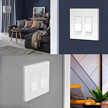 Load image into Gallery viewer, [5 Pack] BESTTEN 2-Gang Screwless Wall Plate, USWP4 White Series, Decorator Outlet Cover, H4.69” x W4.73”, for Light Switch, Dimmer, USB, GFCI, Receptacle
