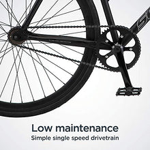 Load image into Gallery viewer, Schwinn Stites Fixie Adult Commuter Road Bike, Single-Speed, 58cm/Large Steel Stand-Over Frame, 700c Wheels, Flip-Flop Hub, Matte Black
