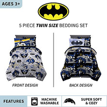 Load image into Gallery viewer, Franco Kids Bedding Super Soft Comforter and Sheet Set with Sham, 5 Piece Twin Size, Batman
