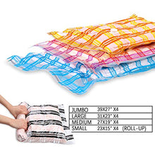 Load image into Gallery viewer, Storage Master 16 Vacuum Storage Bags, Space Saver Bags, 16-Pack (4 Jumbo, 4 Large, 4 Medium, 4 Roll-Up) with Hand Pump (16-Combo)
