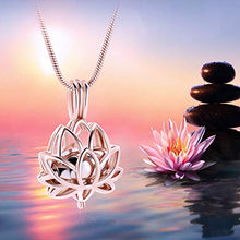 Load image into Gallery viewer, Cremation Jewelry Urn Pendant Necklace with Hollow Urn Cremation Jewelry for Ashes Lotus Flower Shape
