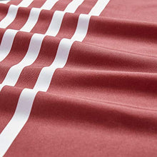 Load image into Gallery viewer, Comfort Spaces Colin 9 Piece Comforter Set All Season Microfiber Stripe Printed Bedding and Sheet with Two Side Pockets, Full, Red/Grey
