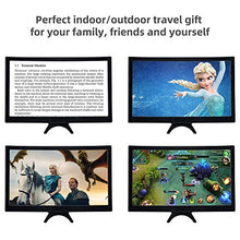Load image into Gallery viewer, KYLIN 12" Cell Phone Screen Magnifier, Phone Screen Enlarger, Portable Universal Screen Amplifier for Cell Phone, HD Curved Screen Projector for Smartphone, with Foldable Phone Stand
