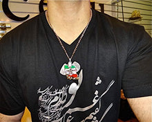 Load image into Gallery viewer, Iran Map Flag Farvahar Necklace Iranian Persian Iran Persia Art Farohar Chain
