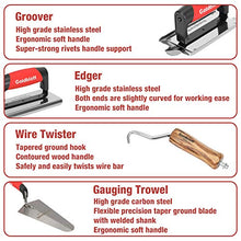 Load image into Gallery viewer, Goldblatt 8-Piece Masonry Hand Tool Set Includes Finishing Trowel, Gauging Trowel, Groover, Edger, Extruded Magnesium Float, Wood Float and Wire Twister, Organized in Tool Bag

