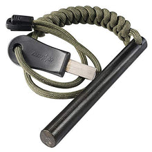 Load image into Gallery viewer, bayite 4 Inch Survival Ferrocerium Drilled Flint Fire Starter Ferro Rod Kit with Paracord Landyard Handle and Striker
