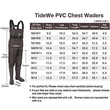 Load image into Gallery viewer, TIDEWE Bootfoot Chest Wader, 2-Ply Nylon/PVC Waterproof Fishing &amp; Hunting Waders with Boot Hanger for Men and Women Brown Size 12
