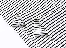 Load image into Gallery viewer, MEROKEETY Women's 3/4 Balloon Sleeve Striped High Waist T Shirt Midi Dress with Pockets
