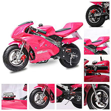 Load image into Gallery viewer, Fit Right 2020 Mini Gas Pocket Bike 02 On 40cc 4 Stroke, Support Up to 165 lbs, EPA Approved, Perfect Mini Pocket Bike for Kids (Pink)

