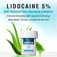 Load image into Gallery viewer, Ebanel 5% Lidocaine Topical Numbing Cream Maximum Strength, 2-Pack of 1.35 Oz, Numb520 Pain Relief Cream Anesthetic Cream Infused with Aloe, Vitamin E, Lecithin, Allantoin, with Child Resistant Cap
