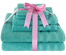 Load image into Gallery viewer, American Soft Linen Premium, Luxury Hotel &amp; Spa Quality, 6 Piece Kitchen &amp; Bathroom Turkish Genuine Cotton Towel Set, for Maximum Softness &amp; Absorbency, [Worth $72.95] Turquoise Blue
