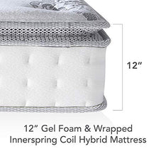 Load image into Gallery viewer, Classic Brands Mercer Cool Gel Memory Foam and Innerspring Hybrid 12-Inch Pillow Top Mattress | Bed-in-a-Box King
