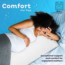 Load image into Gallery viewer, Snuggle-Pedic Full Body Pillow for Adults - Made in USA, 20 x 54 Long Pillow w/ Shredded Memory Foam &amp; Kool-Flow Pillow Cover, GreenGuard Gold Certified
