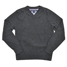 Load image into Gallery viewer, Tommy Hilfiger Men's Cotton V Neck Sweater, Asphalt Heather, Medium
