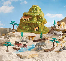 Load image into Gallery viewer, Animal Zone Safari Figure Mountain Playset, for Ages 3-6, 30 Pieces

