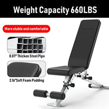 Load image into Gallery viewer, leikefitness Adjustable Weight Bench Foldable Workout Exercise Bench with Automatic Lock for Upright Incline Decline and Flat Full Body Exercise GM5810(BLACK)
