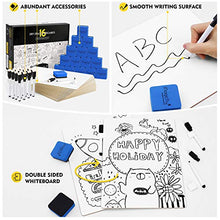 Load image into Gallery viewer, Magicfly Double-Sided Small White Board for Classroom, 9 x 12 Inches Dry Erase Lap Boards, Bulk Pack of 16 Mini White Board for Student, Kids, Teachers, Office, with 16 Pens, 16 Erasers &amp; 16 Pen Clips
