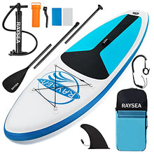 Load image into Gallery viewer, RAYSEA Inflatable Stand Up Paddle Board 10'6"x32"x6" (18.6lbs) Ultra-Light SUP with Accessories Backpack,Non Slip Deck,Paddle,Leash, Pump, Fin,Youth &amp; Adult Stand Up Boat
