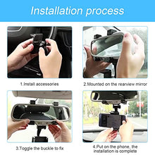 Load image into Gallery viewer, Car Rear View Mirror Phone Mount, Universal 360° Rotation Expandable Car Phone Holder Cradle for Most Mobile Phone Devices iPhone 13/13 Pro/12/11/XS/XR/8 Plus, Samsung Galaxy, GPS Google Map
