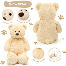 Load image into Gallery viewer, MorisMos Giant Teddy Bear Stuffed Animal Plush, 35.4 inches Big Teddy Bear, Soft Plush Toy, Plush Teddy Bear Stuffed Animal for Girlfriend Kids on Valentines Christmas Birthday Party, Beige
