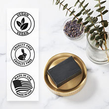 Load image into Gallery viewer, Natural Activated Charcoal Soap Bar (2-Pack) | Hand, Foot &amp; Body Soap for Acne, Blackheads, Eczema, Athletes Foot | Tea Tree, Peppermint &amp; Charcoal Soap | Vegan, Cruelty Free | Made In USA | 8 Oz
