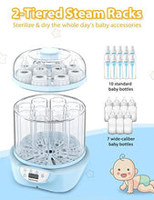 Load image into Gallery viewer, Elechomes Baby Bottle Sterilizer and Dryer, BPA Free 600W Electric Steam Sterilizer, Fit for 8-Ounce Dr Brown Bottle and Easy to Operate

