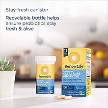 Load image into Gallery viewer, Renew Life Adult Probiotics 50 Billion CFU Guaranteed, 12 Strains, For Men &amp; Women, Shelf Stable, Gluten Dairy &amp; Soy Free, 30 Capsules, Ultimate Flora Extra Care- 60 Day Money Back Guarantee

