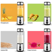 Load image into Gallery viewer, Smoothie Blender Cup,LINBO Portable Blender Juicer Cup, Multifunctional Small Blender for Shakes and Smoothies,Usb Rechargeable, Stainless Steel, Borosilicate Glass
