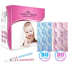 Load image into Gallery viewer, Easy@Home 50 Ovulation Test Strips and 20 Pregnancy Test Strips Combo Kit, (50 LH + 20 HCG)
