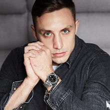 Load image into Gallery viewer, BUREI Men's Fashion Luxury Automatic Watch with Date Window Sapphire Crystal Stainless Steel Band and Cas
