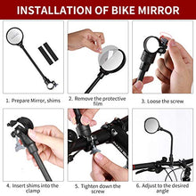 Load image into Gallery viewer, Bike Mirror Handlebar Mount, Adjustable Rotatable Bicycle Rear View Glass Mirror, Wide Angle Acrylic Convex Safety Mirror for Mountain Road Bike
