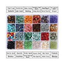 Load image into Gallery viewer, Efivs Arts Stone Beads, Crystal Beads Ring Making Kit Gemstone Beads Set 24 Styles Crystal Pieces for Jewelry Making Crushed Chunked for DIY Crafts for Women's Day Gift
