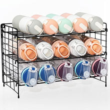 Load image into Gallery viewer, Vidor Adjustable Water Bottle Organizer,3-Tier Wall-Mounted Water Bottle Rack,Tumbler Organizer for Kitchen Cabinets.Suitable for Kitchen Countertops, Cabinets, Pantries, Living Room Storage,Black
