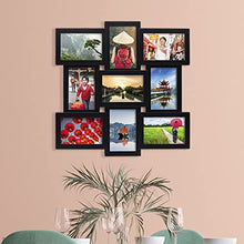 Load image into Gallery viewer, Melannco 18 x 18 Inch 9 Opening Photo Collage Frame, Displays Four 4x6 and Five 6x4 Inch Photos, Black
