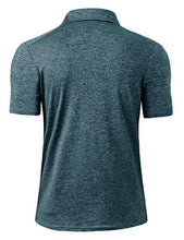 Load image into Gallery viewer, TAPULCO Men's Dry Fit Short Sleeve Polo Golf Shirt Fast Absorb Sweats Smooth Soft Outdoor Activities Classic Business Casual Collared T-Shirts Deep Teal Medium
