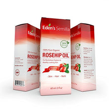 Load image into Gallery viewer, 100% Pure Rosehip Oil - 2 OZ - Certified ORGANIC - Cold pressed &amp; unrefined - NON Greasy HIGH absorbency - Use daily - Anti ageing, nourishes, hydrates and visibly reduces fine lines, scars, stretch marks and skin pigmentations - Suitable for all skin typ

