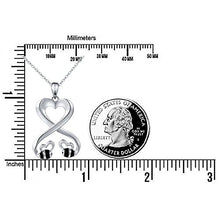 Load image into Gallery viewer, DAOCHONG 925 Sterling Silver Double Bees Infinity Love Heart Pendant Necklace for Girlfriend Birthday Gifts Jewelry, 18 inches
