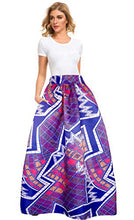 Load image into Gallery viewer, Afibi Women African Printed Casual Maxi Skirt Flared Skirt A Line Long Skirts with Pockets (X-Large, Pattern 5)
