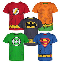 Load image into Gallery viewer, Warner Bros. Boys 5 Pack T-Shirts Batman Superman Flash Aquaman Green Lantern 2T
