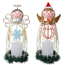 Load image into Gallery viewer, Juegoal Christmas Angel LED Candle Lantern Lights Battery Operated Lighted Christmas Table Decorations Xmas Holiday Party Decor, Set of 2
