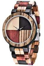 Load image into Gallery viewer, Inverted Geometric Wood Watch Creative Quartz Watch for Men Hand-Made Wooden Watches (Khaki)

